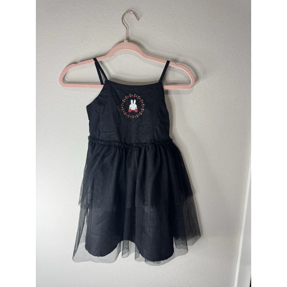Miffy Monochrome Girls M (8) Black Tulle Tutu Dress Knee Length Party